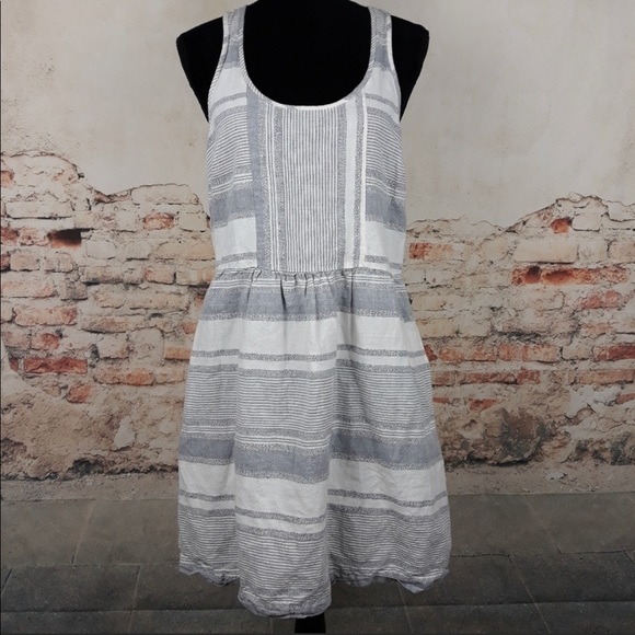 Lou & Grey striped grey halter summer dress size S - Picture 3 of 4